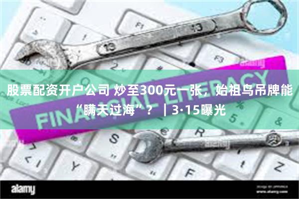 股票配资开户公司 炒至300元一张，始祖鸟吊牌能“瞒天过海”？｜3·15曝光