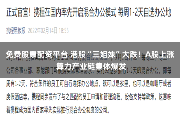 免费股票配资平台 港股“三姐妹”大跌！A股上涨 算力产业链集体爆发