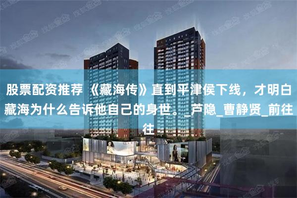 股票配资推荐 《藏海传》直到平津侯下线，才明白藏海为什么告诉他自己的身世。_芦隐_曹静贤_前往