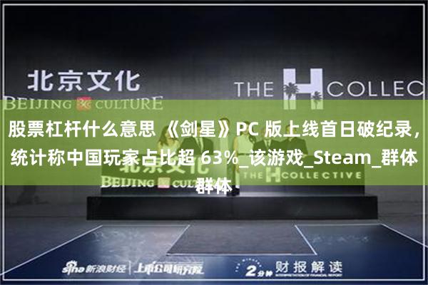 股票杠杆什么意思 《剑星》PC 版上线首日破纪录，统计称中国玩家占比超 63%_该游戏_Steam_群体