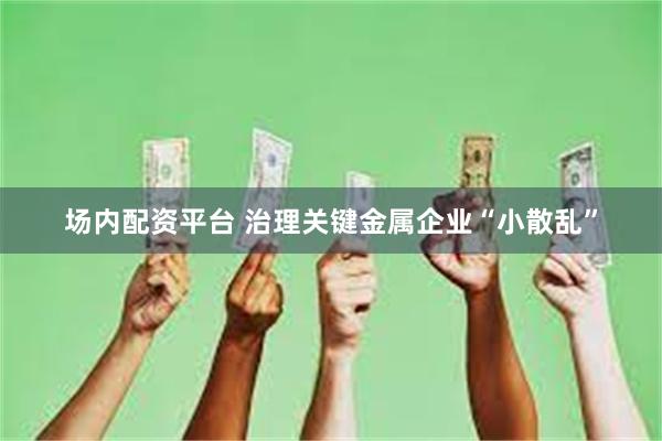 场内配资平台 治理关键金属企业“小散乱”